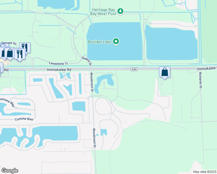 map of restaurants, bars, coffee shops, grocery stores, and more near 2363 Montserrat Lane in Naples