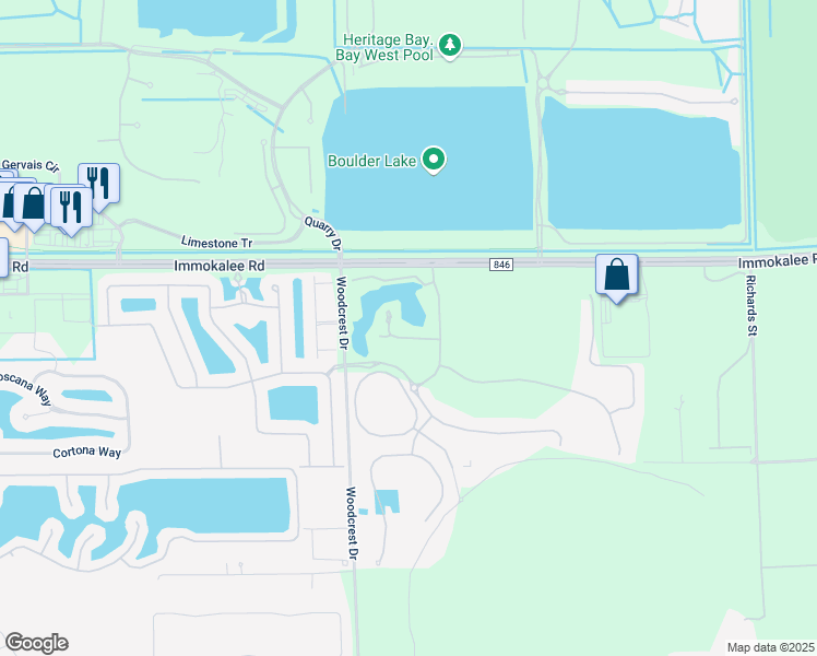map of restaurants, bars, coffee shops, grocery stores, and more near 2363 Montserrat Lane in Naples