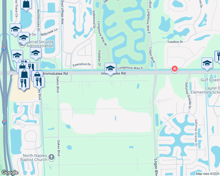 map of restaurants, bars, coffee shops, grocery stores, and more near 5940 Autumn Oaks Lane in Naples