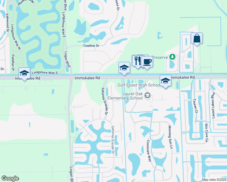 map of restaurants, bars, coffee shops, grocery stores, and more near 2422 Butterfly Palm Drive in Naples