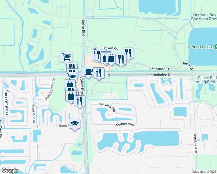 map of restaurants, bars, coffee shops, grocery stores, and more near 8810 Immokalee Road in Naples