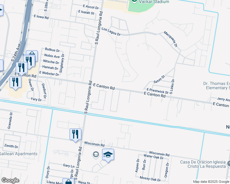 map of restaurants, bars, coffee shops, grocery stores, and more near 2811 Javalina Avenue in Edinburg