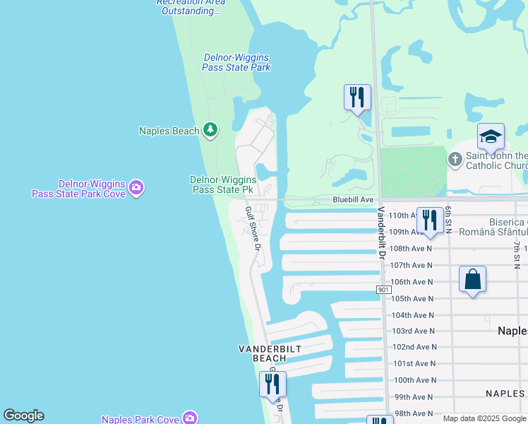 map of restaurants, bars, coffee shops, grocery stores, and more near in Naples