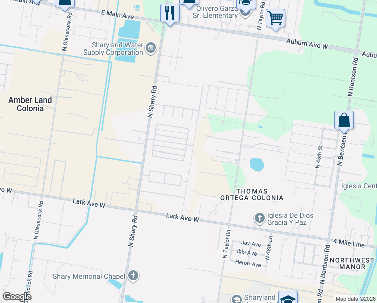 map of restaurants, bars, coffee shops, grocery stores, and more near 5609 Puffin Avenue in Palmhurst