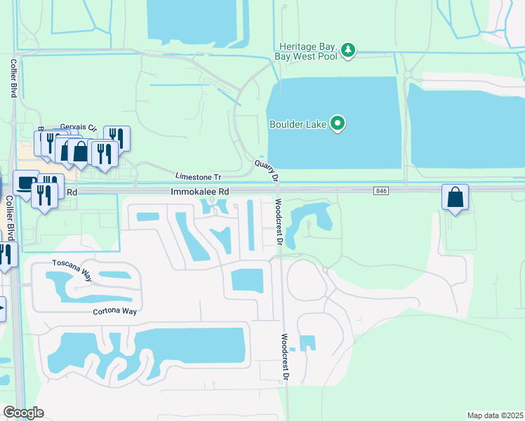 map of restaurants, bars, coffee shops, grocery stores, and more near Sheen Lane in Naples