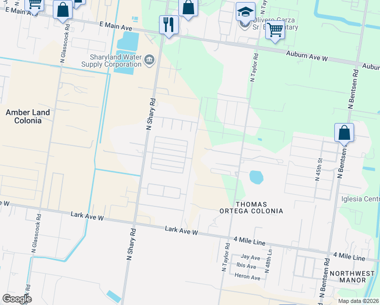 map of restaurants, bars, coffee shops, grocery stores, and more near 5705 North Taylor Road in Mission