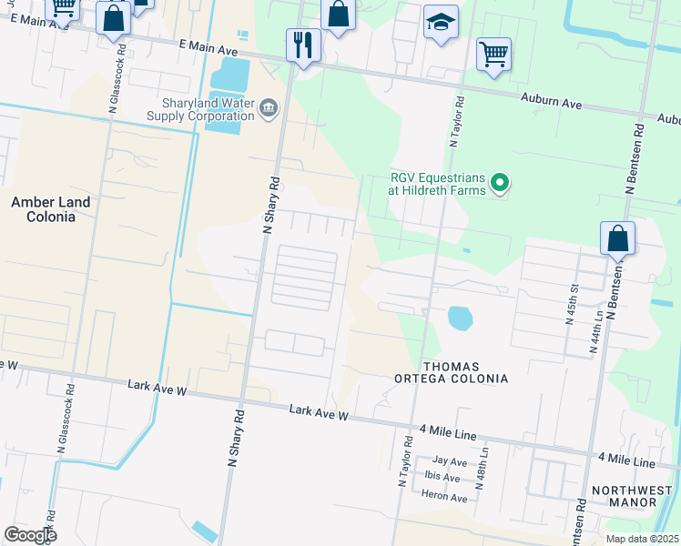 map of restaurants, bars, coffee shops, grocery stores, and more near 5705 North Taylor Road in Mission