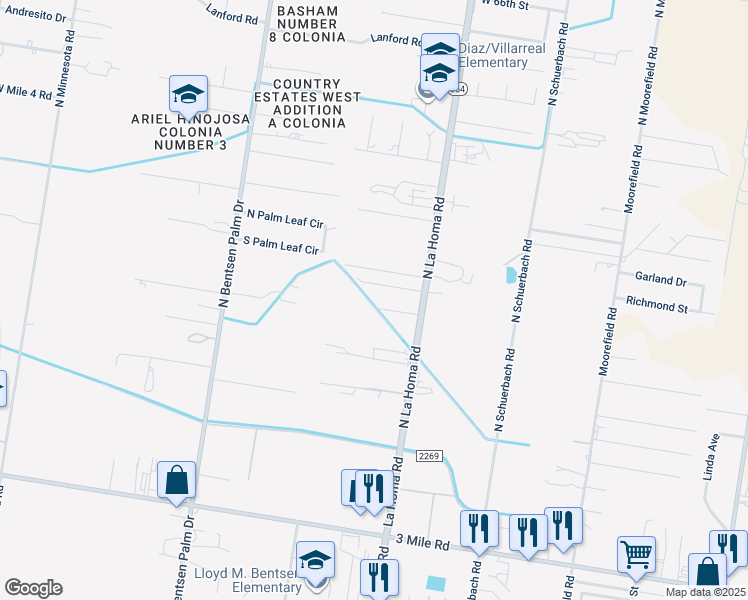 map of restaurants, bars, coffee shops, grocery stores, and more near 3010 Jovita Street in Mission
