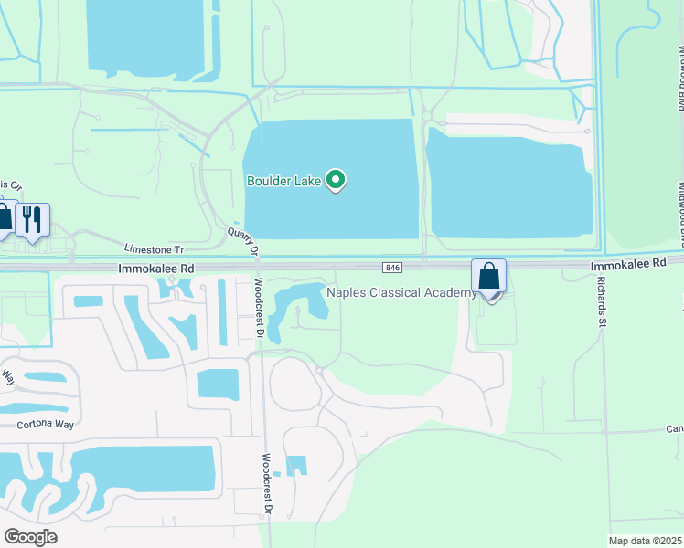 map of restaurants, bars, coffee shops, grocery stores, and more near 2398 Montserrat Lane in Naples