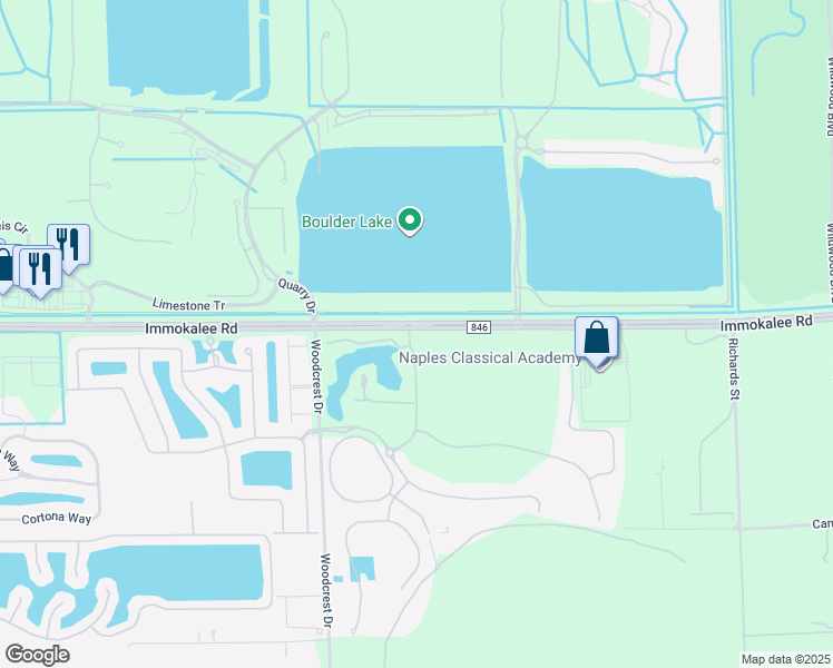 map of restaurants, bars, coffee shops, grocery stores, and more near 2398 Montserrat Lane in Naples