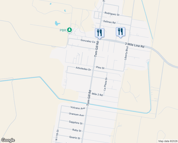 map of restaurants, bars, coffee shops, grocery stores, and more near 1509 La Fuente Drive in Penitas