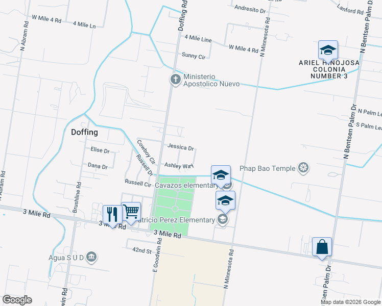 map of restaurants, bars, coffee shops, grocery stores, and more near 4616 Tray Drive in Mission