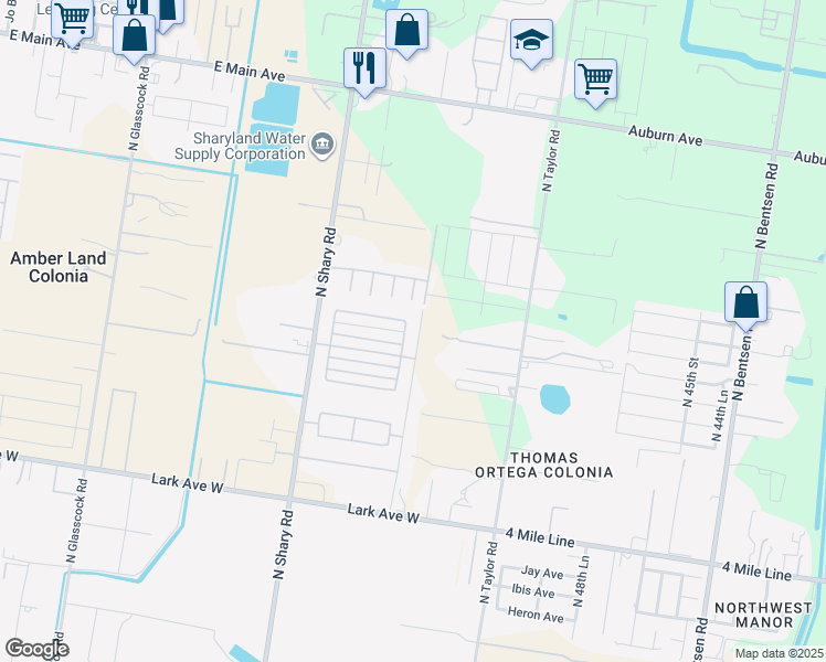map of restaurants, bars, coffee shops, grocery stores, and more near 5705 North Taylor Road in Mission