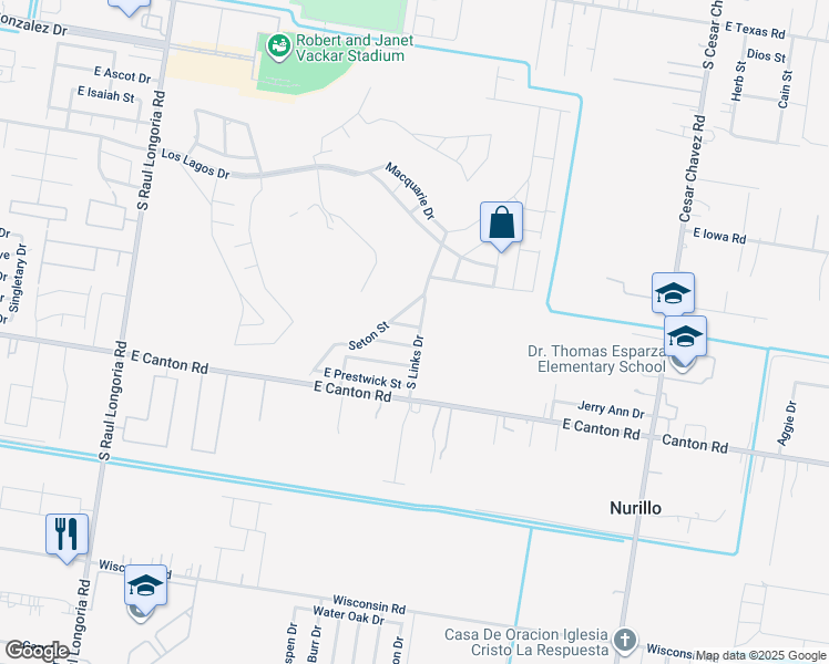 map of restaurants, bars, coffee shops, grocery stores, and more near 3624 Patterson Street in Edinburg