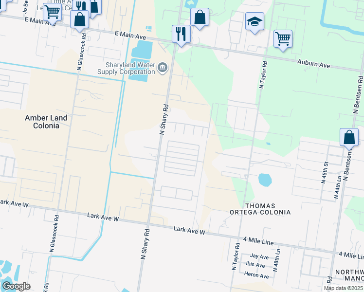 map of restaurants, bars, coffee shops, grocery stores, and more near 7200 North 59th Street in Mission