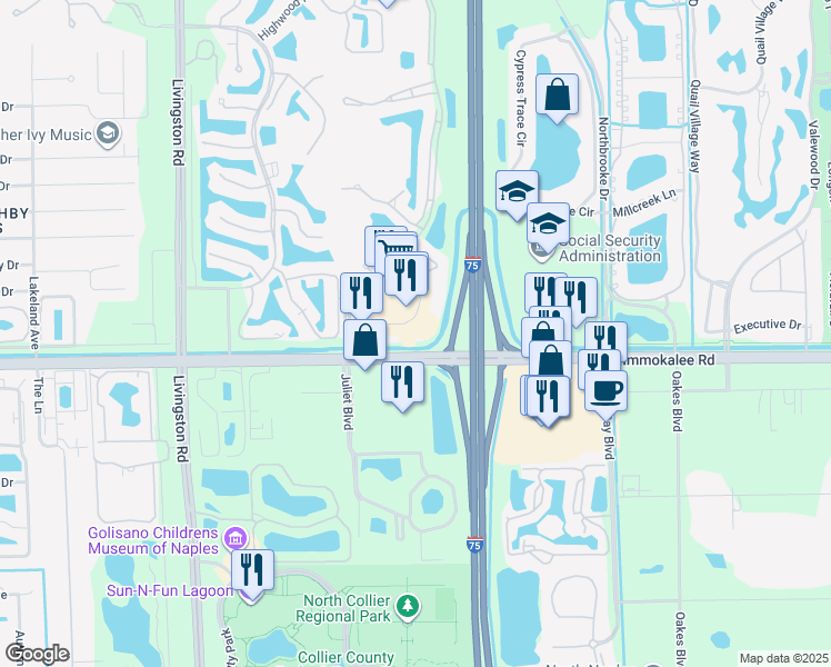 map of restaurants, bars, coffee shops, grocery stores, and more near 5636 Tavilla Cir in Naples