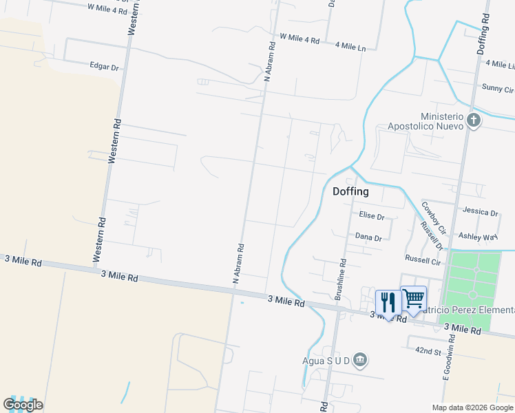map of restaurants, bars, coffee shops, grocery stores, and more near 5010 Abram Road in Mission