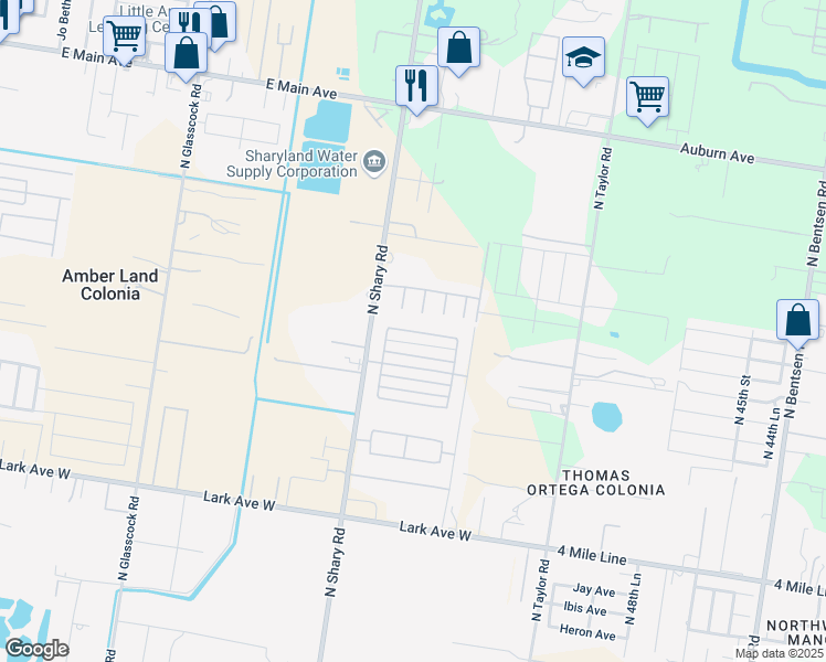 map of restaurants, bars, coffee shops, grocery stores, and more near 7200 North 59th Street in Mission