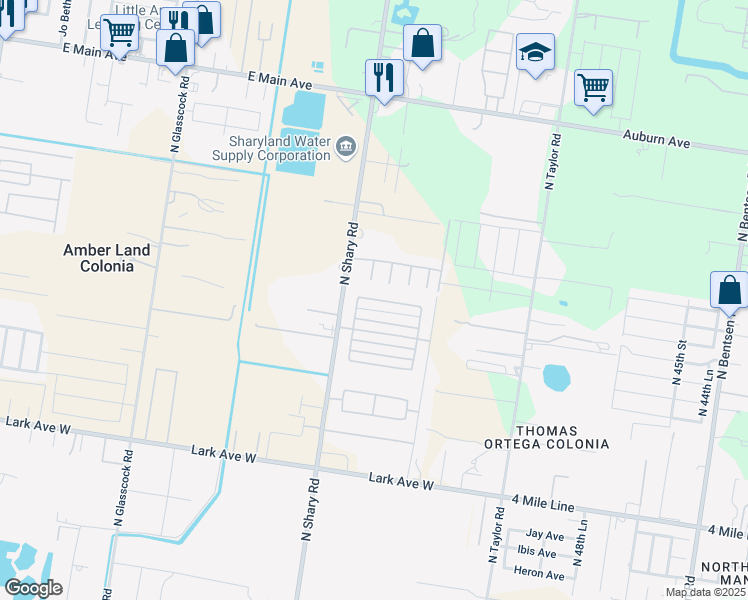 map of restaurants, bars, coffee shops, grocery stores, and more near 7200 North 59th Street in Mission
