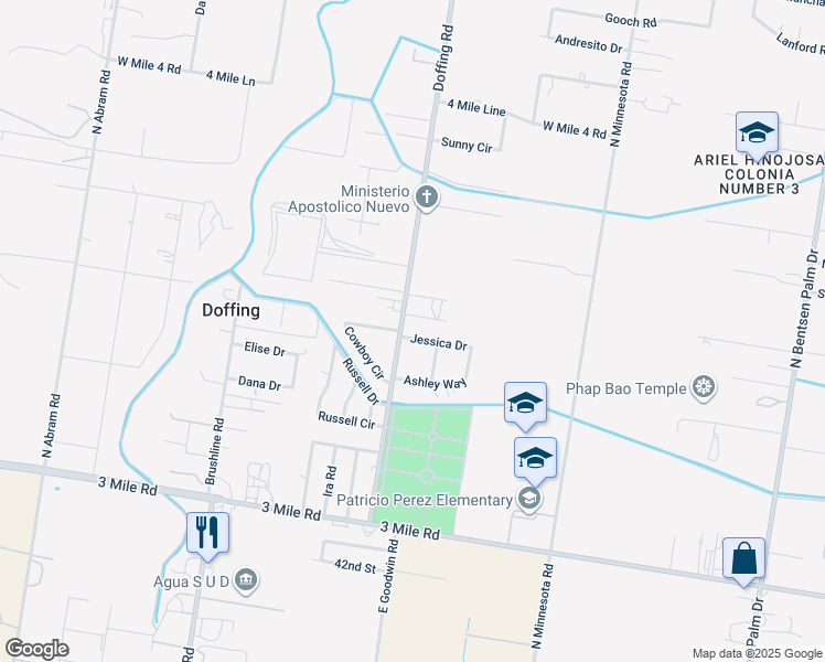 map of restaurants, bars, coffee shops, grocery stores, and more near 4712 North Doffing Road in Mission