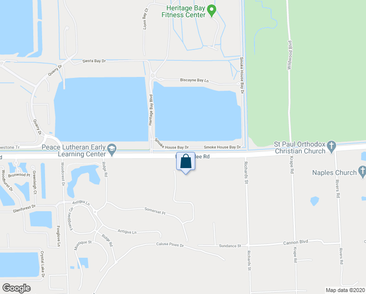 map of restaurants, bars, coffee shops, grocery stores, and more near 10646 Smokehouse Bay Drive in Naples
