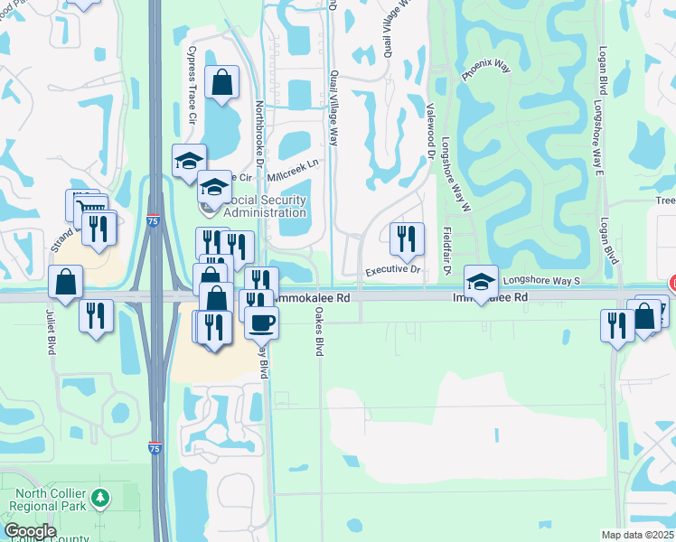 map of restaurants, bars, coffee shops, grocery stores, and more near 10021 Heather Lane in Naples