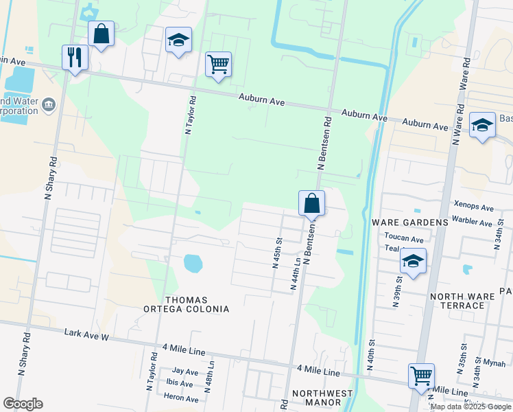 map of restaurants, bars, coffee shops, grocery stores, and more near 7217 North Bentsen Road in McAllen