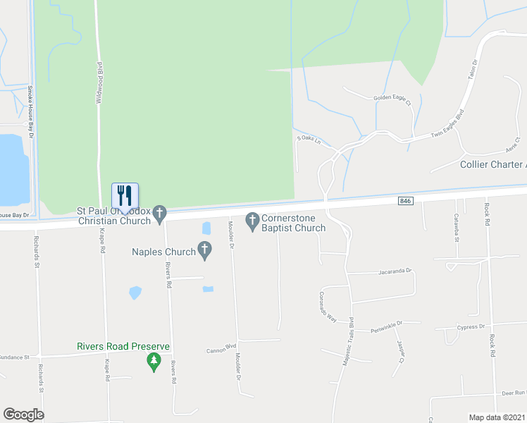 map of restaurants, bars, coffee shops, grocery stores, and more near 11120 Immokalee Road in Naples