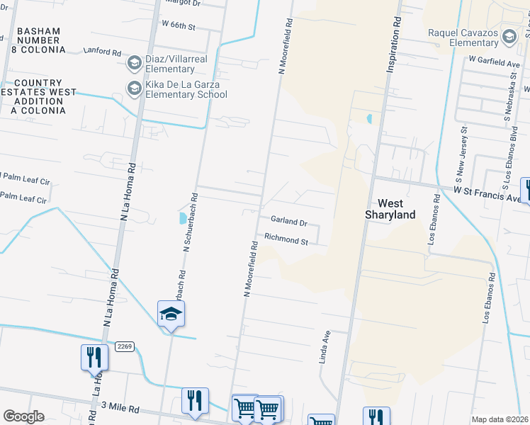 map of restaurants, bars, coffee shops, grocery stores, and more near 2122 Garland Drive in Mission