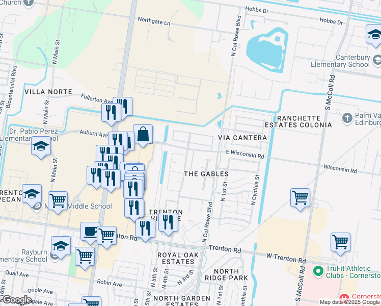 map of restaurants, bars, coffee shops, grocery stores, and more near 7904 North 4th Street in McAllen