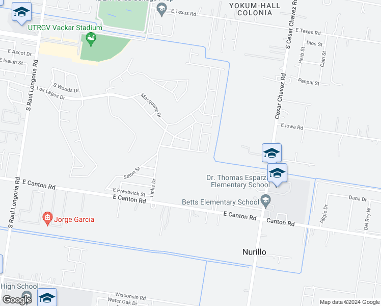 map of restaurants, bars, coffee shops, grocery stores, and more near 3846 View Point Drive in Edinburg