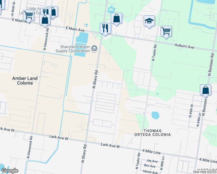 map of restaurants, bars, coffee shops, grocery stores, and more near 7201 North 57th Street in McAllen