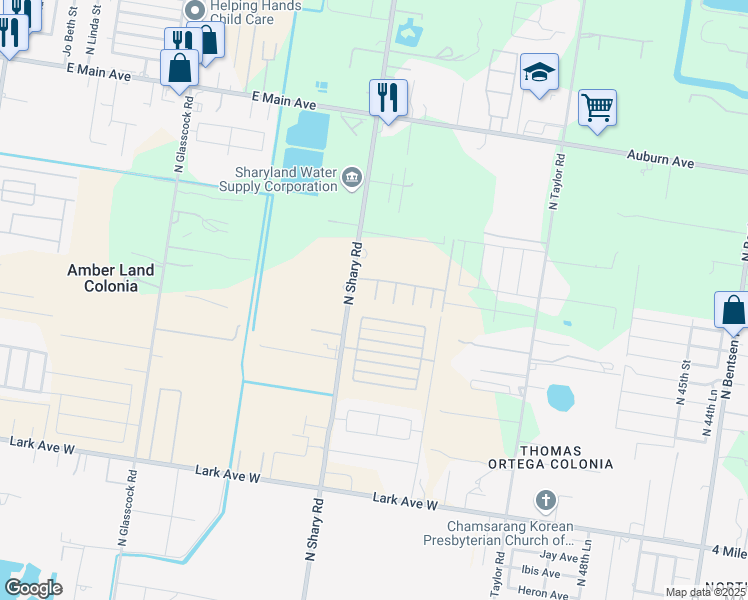 map of restaurants, bars, coffee shops, grocery stores, and more near 7200 North 59th Street in Mission