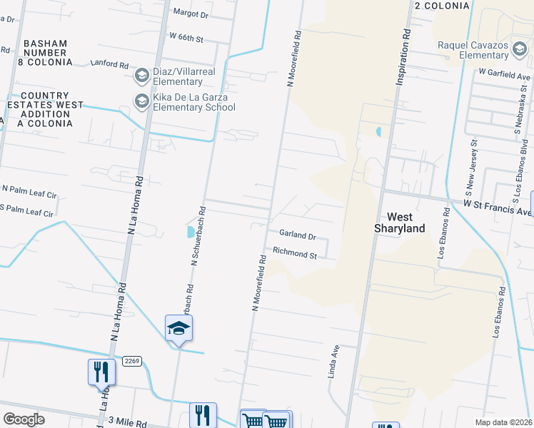 map of restaurants, bars, coffee shops, grocery stores, and more near 2122 Garland Drive in Mission
