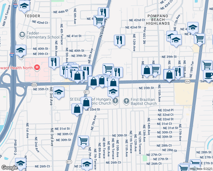 map of restaurants, bars, coffee shops, grocery stores, and more near 1210 Hillsboro Mile in Hillsboro Beach