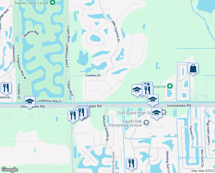 map of restaurants, bars, coffee shops, grocery stores, and more near 7250 Lantana Circle in Naples