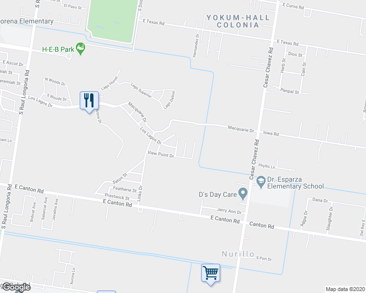 map of restaurants, bars, coffee shops, grocery stores, and more near 2121 Trophy Drive in Edinburg