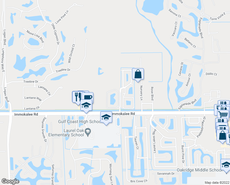 map of restaurants, bars, coffee shops, grocery stores, and more near 7945 Preserve Circle in Naples