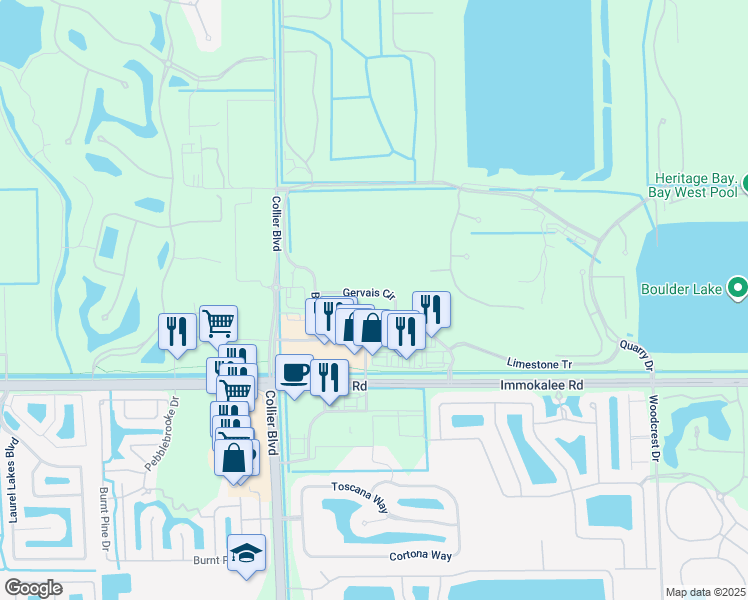 map of restaurants, bars, coffee shops, grocery stores, and more near 9080 Gervais Circle in Naples