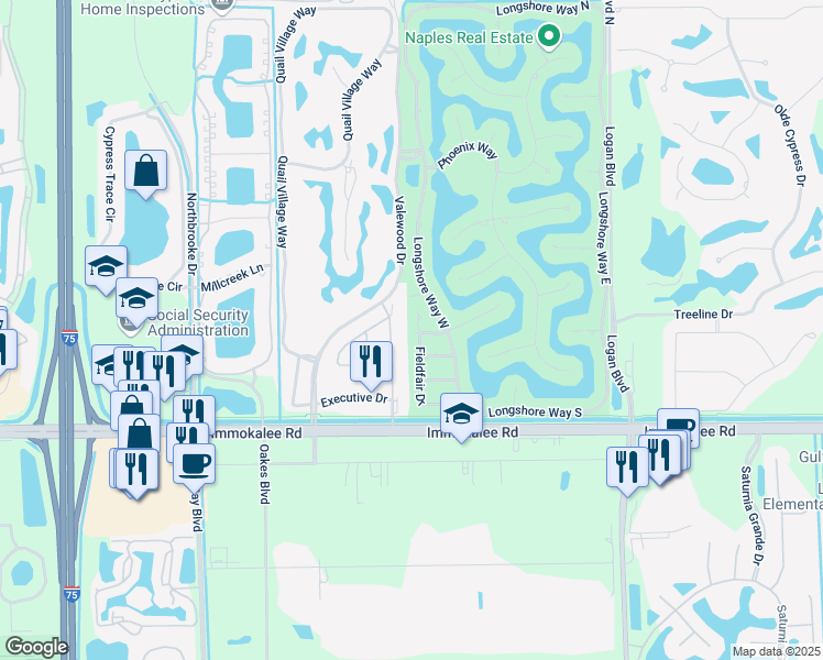 map of restaurants, bars, coffee shops, grocery stores, and more near 11059 Linnet Lane in Naples