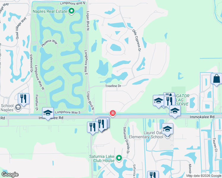 map of restaurants, bars, coffee shops, grocery stores, and more near 7419 Lantana Circle in Naples