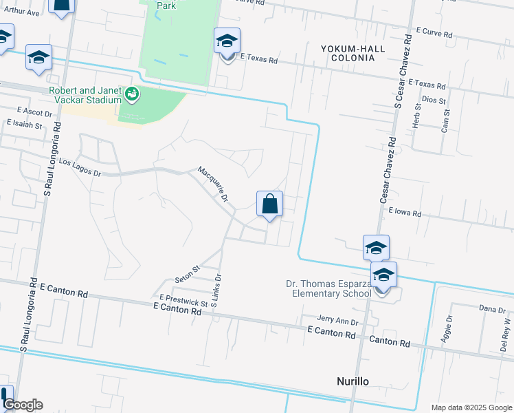 map of restaurants, bars, coffee shops, grocery stores, and more near 3728 Macquarie Drive in Edinburg