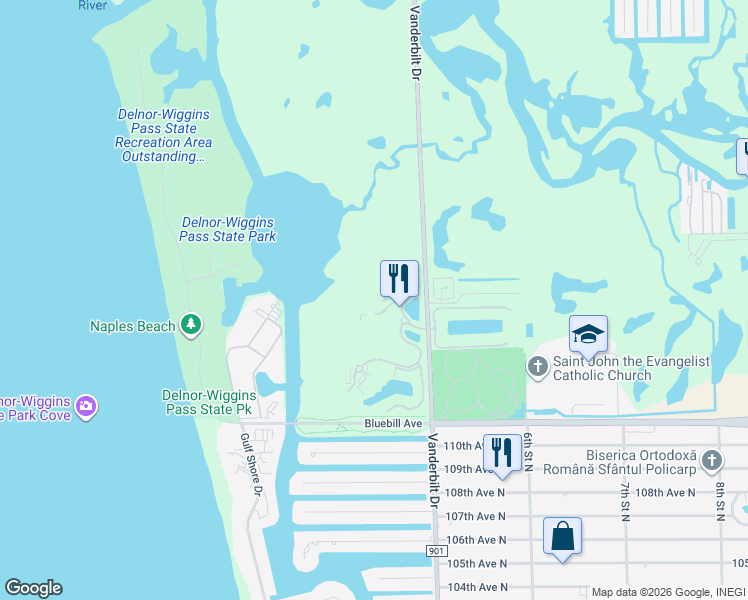 map of restaurants, bars, coffee shops, grocery stores, and more near 295 Grande Way in Naples