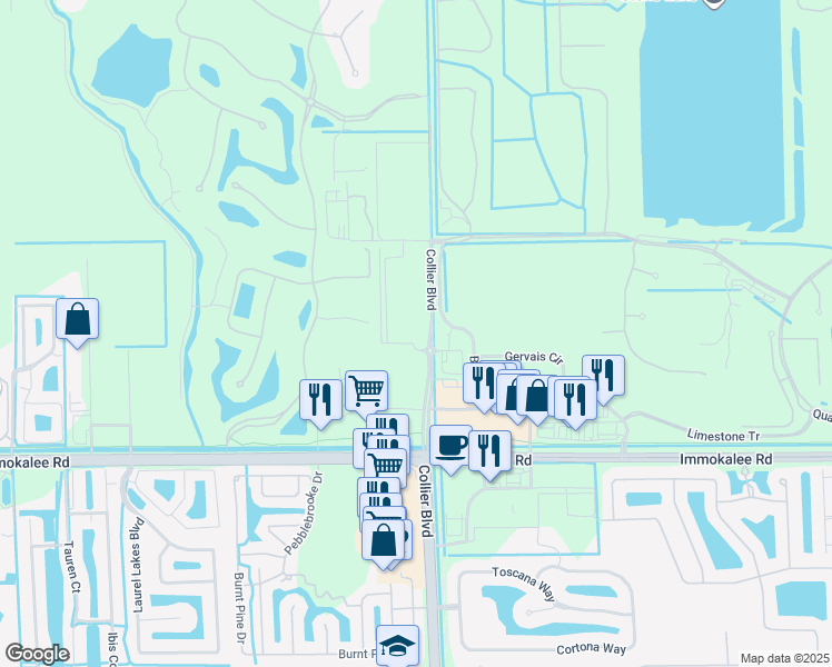 map of restaurants, bars, coffee shops, grocery stores, and more near 2401-2767 Plateau Road in Naples