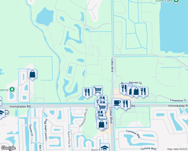 map of restaurants, bars, coffee shops, grocery stores, and more near 8672 Dilillo Court in Naples