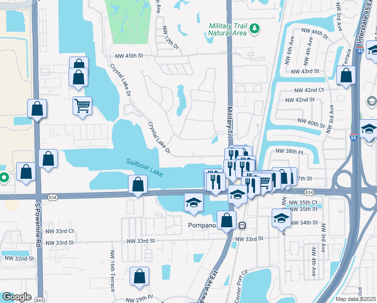 map of restaurants, bars, coffee shops, grocery stores, and more near 1120 Veleiros Boulevard in Lighthouse Point