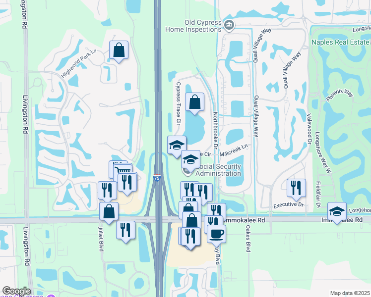 map of restaurants, bars, coffee shops, grocery stores, and more near 2760 Cypress Trace Circle in Naples