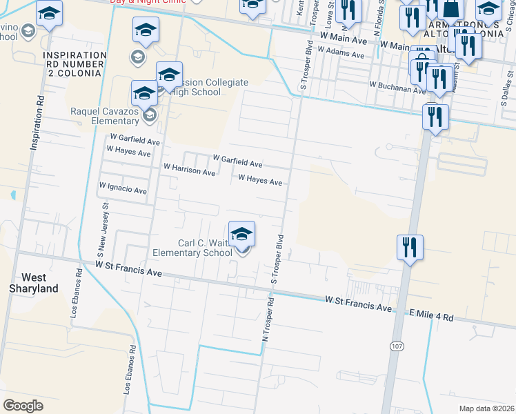 map of restaurants, bars, coffee shops, grocery stores, and more near 913 West Jefferson Avenue in Alton