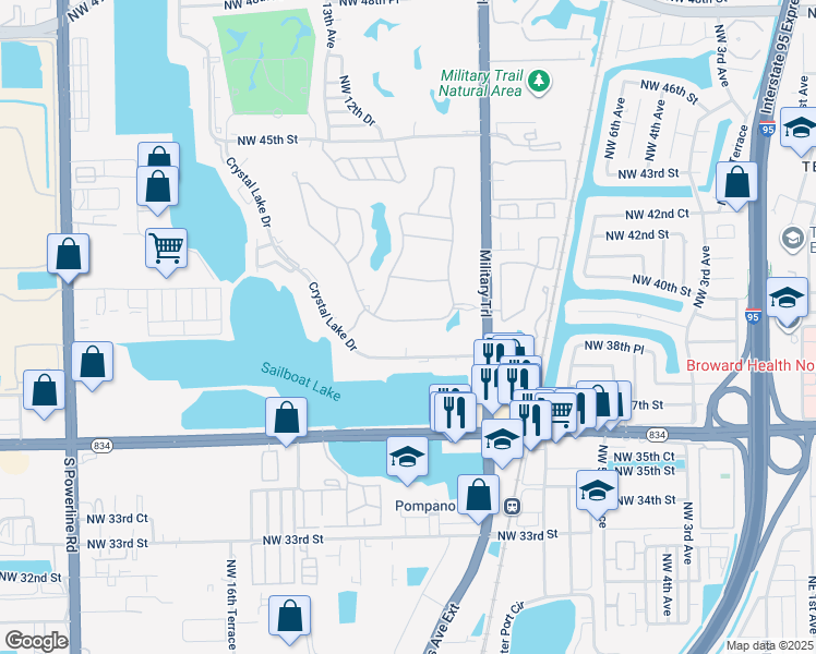 map of restaurants, bars, coffee shops, grocery stores, and more near 1120 Veleiros Boulevard in Lighthouse Point