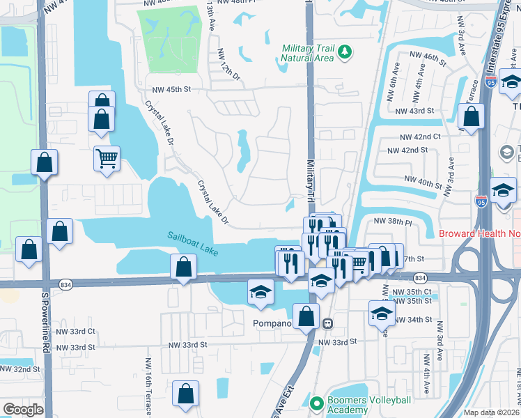 map of restaurants, bars, coffee shops, grocery stores, and more near 1120 Veleiros Boulevard in Lighthouse Point